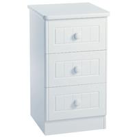 Coniston 3 Drawer Bedside Cabinet White