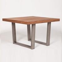 Coralie Wooden End Table Square In Walnut With Metal Legs