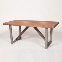 Coralie Wooden Coffee Table In Walnut With Metal Legs