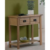 Corrick Small Console Table In American White Oak With 2 Drawers