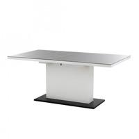 Corona Extendable Dining Table With A Black Glass Top