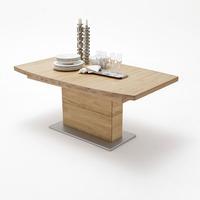 Corato Extendable Dining Table Boat Shape In Wild Oak