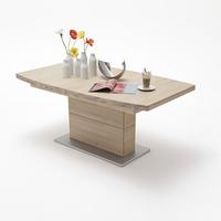Corato Extendable Dining Table Boat Shape In Bianco Oak