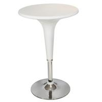 Coulter Bar Table Round In White ABS With Chrome Base