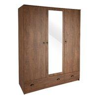 cotswold 3 door 2 drawer mirror wardrobe