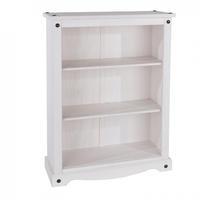 Corona Whitewash 3 Shelf Low Bookcase