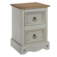 Corona Grey 2 Drawer Petite Bedside Cabinet