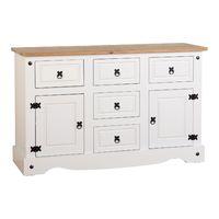 Corona White 2 Door 5 Drawer Sideboard