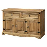 corina medium sideboard in waxed pine with 3 doors and 2 drawers