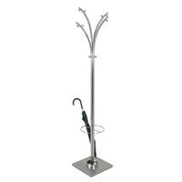 Contemporary Metal Hat And Coat Stand With Square Metal Base