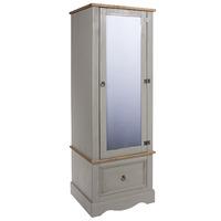 corona grey armoire with mirrored door