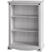 Coroner Low Bookcase In White Washed Pine With 2 Shelf