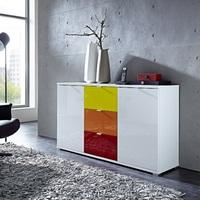 Colorado Sideboard In White With 2 Doors And 3 Drawers