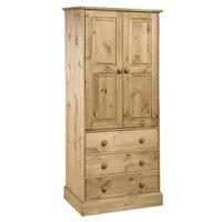 Cotswold Wooden Wardrobe With 2 Doors And 3 Drawers