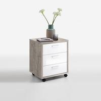 cooper office cabinet in sand oak and white high gloss