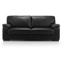 Columbia Leather 3 Seater Sofa Black