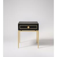 columbus bedside table in black brass