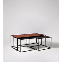 Coppola coffee table set in Leather & Metallic