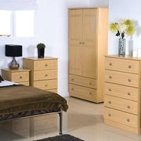 corrib bedroom set 3 corrib beech 26 plain robe x1 with 4 drawer chest ...