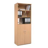 COMBINATION UNIT 1 FIXED+4 ADJ SHELVES W800XD500XH2140 BEECH