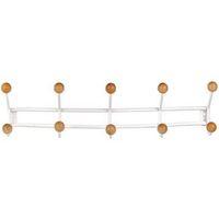 COAT HOOKS - ECONOMY, 10 HOOKS LENGTH: 580MM, WHITE