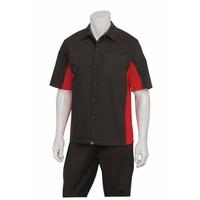 Colour by Chef Works A952-XXL Contrast Shirt, XX-Large, Black/Red