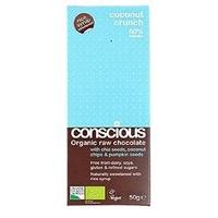 Conscious Chocolate Organic Vegan Coconut Crunch 50g (Pack of 10)