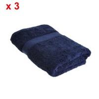 Cotton Bath Towel - Navy x 3