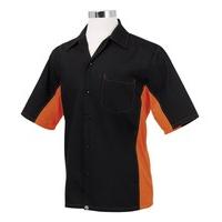 Colour by Chef Works A951-XXL Contrast Shirt, XX-Large, Black/Orange