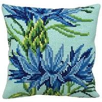 collection dart 40 x 40 cm blueberry cross stitch cushion kit