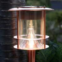 Copper-coloured solar path light Juno with LEDs