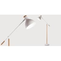 Cohen Floor Lamp, White and Natural Oak