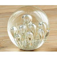 cortes glass paperweight with bubbles glass
