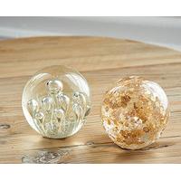 Cortes and Aura Glass Paperweights , Glass