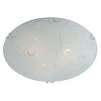 contemporary glass flush ceiling light with floral decor 25cm diameter