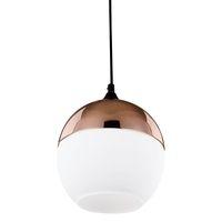 Copper Plated Ceiling Pendant Light with Opal Glass Globe Diffuser