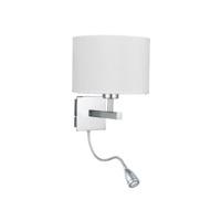 Contemporary Switched Chrome Wall Light with Flexible LED Reading Arm