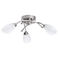 contemporary 3 arm brushed satin chrome ceiling light fitting