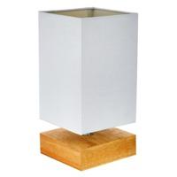 Contemporary Natural Wooden Table Lamp with Linen Shade