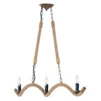 Contemporary Rope Pendant Light Fitting with Black Candle Drip Covers
