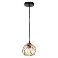 Contemporary Clear Glass Pendant Light with Rope Decoration