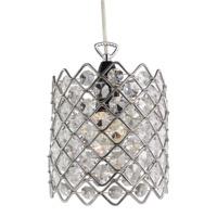 contemporary pendant light shade with transparent acrylic beads and ch ...