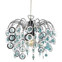 Contemporary Waterfall Chandelier Pendant Shade with Teal Acrylic Beads