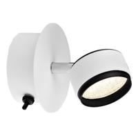 Contemporary Matt White LED Wall Spot Light with Black Toggle Switch