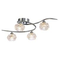 Contemporary Ceiling Lighting Fitting with Four Clear Glass Shades