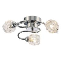 compact chrome halogen ceiling light with transparent glass and curved ...
