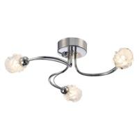 Contemporary Ceiling Light in Polished Chrome with Frosted/Clear Glass Shades