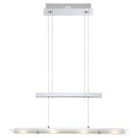 Contemporary LED Rise and Fall Chrome Pendant Light with Frosted/Clear Glass