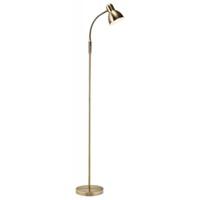 Contemporary Antique Brass Adjustable Floor Lamp with Toggle Switch