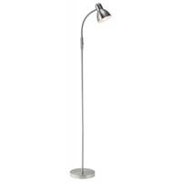 Contemporary Satin Chrome Adjustable Floor Lamp with Toggle Switch